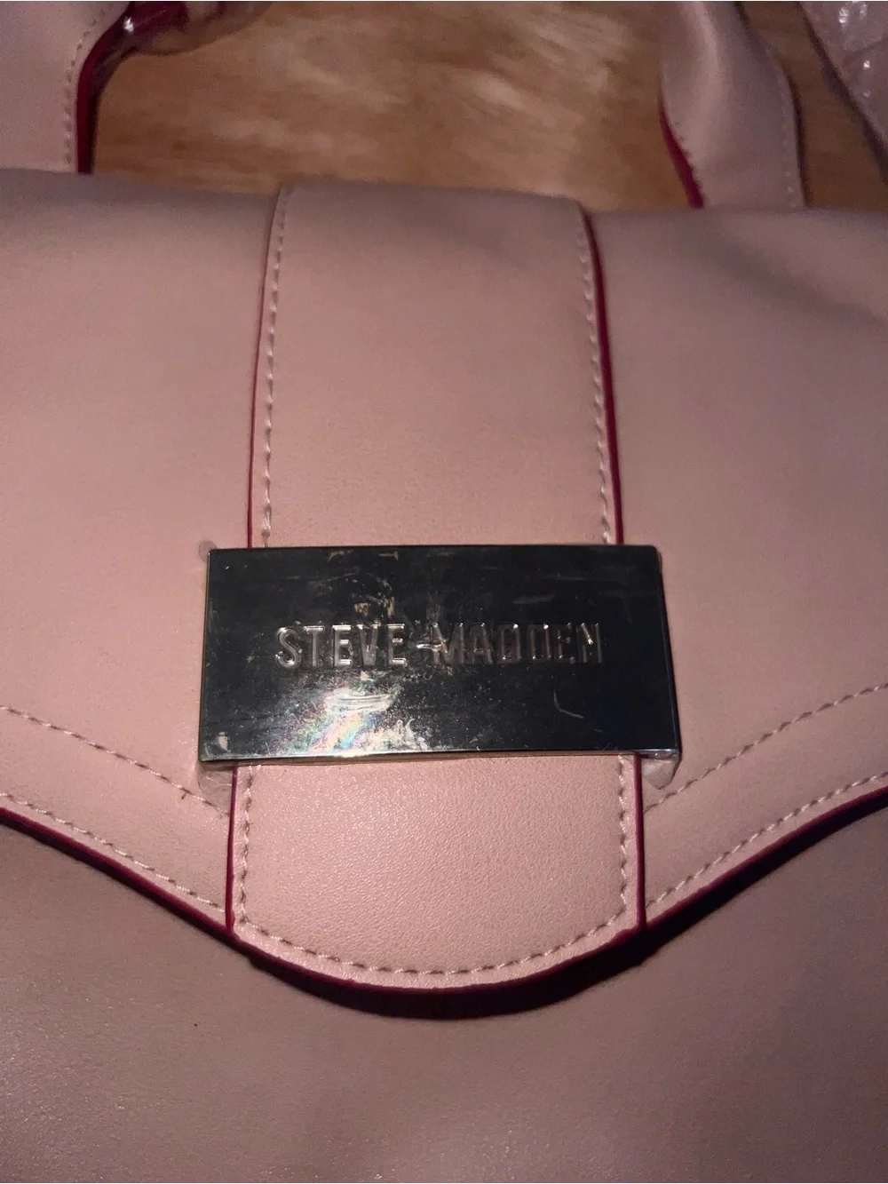 Steve Madden Pale Pink Satchel with Gold Hardware